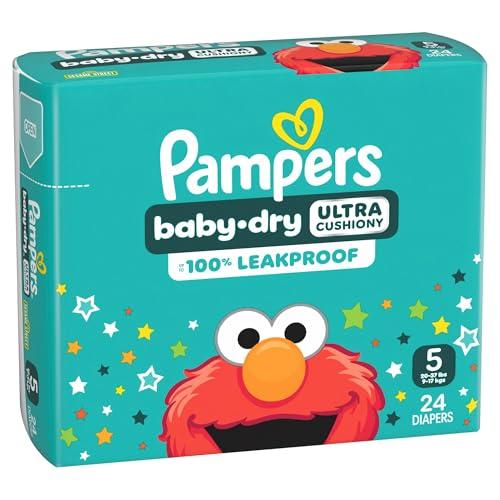 Pampers Pampers Diapers - Baby Dry - Size 5, 24 Count, Absorbent Disposable Infant Diaper (Packaging May Vary)
