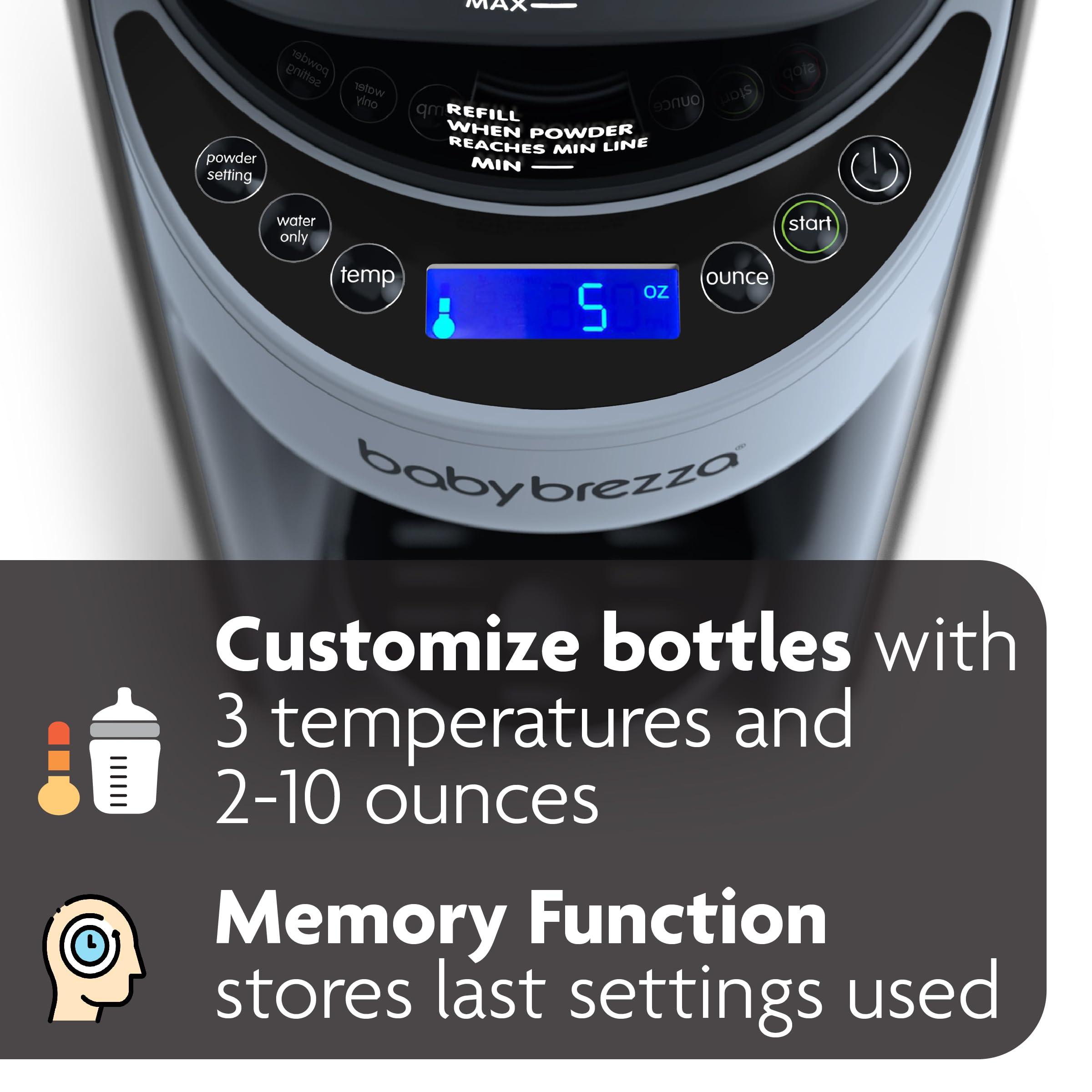 Baby Brezza Baby Brezza New and Improved Formula Pro Advanced Formula Dispenser Machine - Automatically Mix a Warm Formula Bottle Instantly - Easily Make Bottle with Automatic Powder Blending, Slate