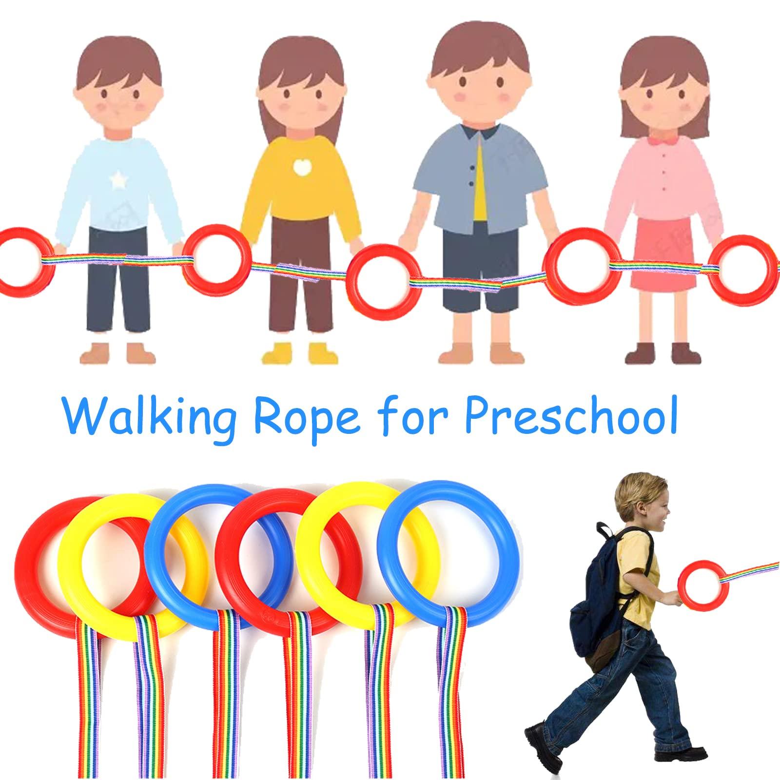 Koconh Walking Rope for Preschool, 6/9/12/24 pcs Kids Walking Rope, Kindergarten Walking Rope (Yellow, 12 PCS)