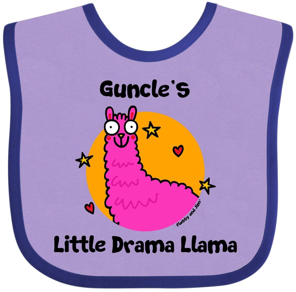 inktastic inktastic Guncle's Little Drama Llama Baby Bib Lavender and Purple - Flossy and Jim 2cc58