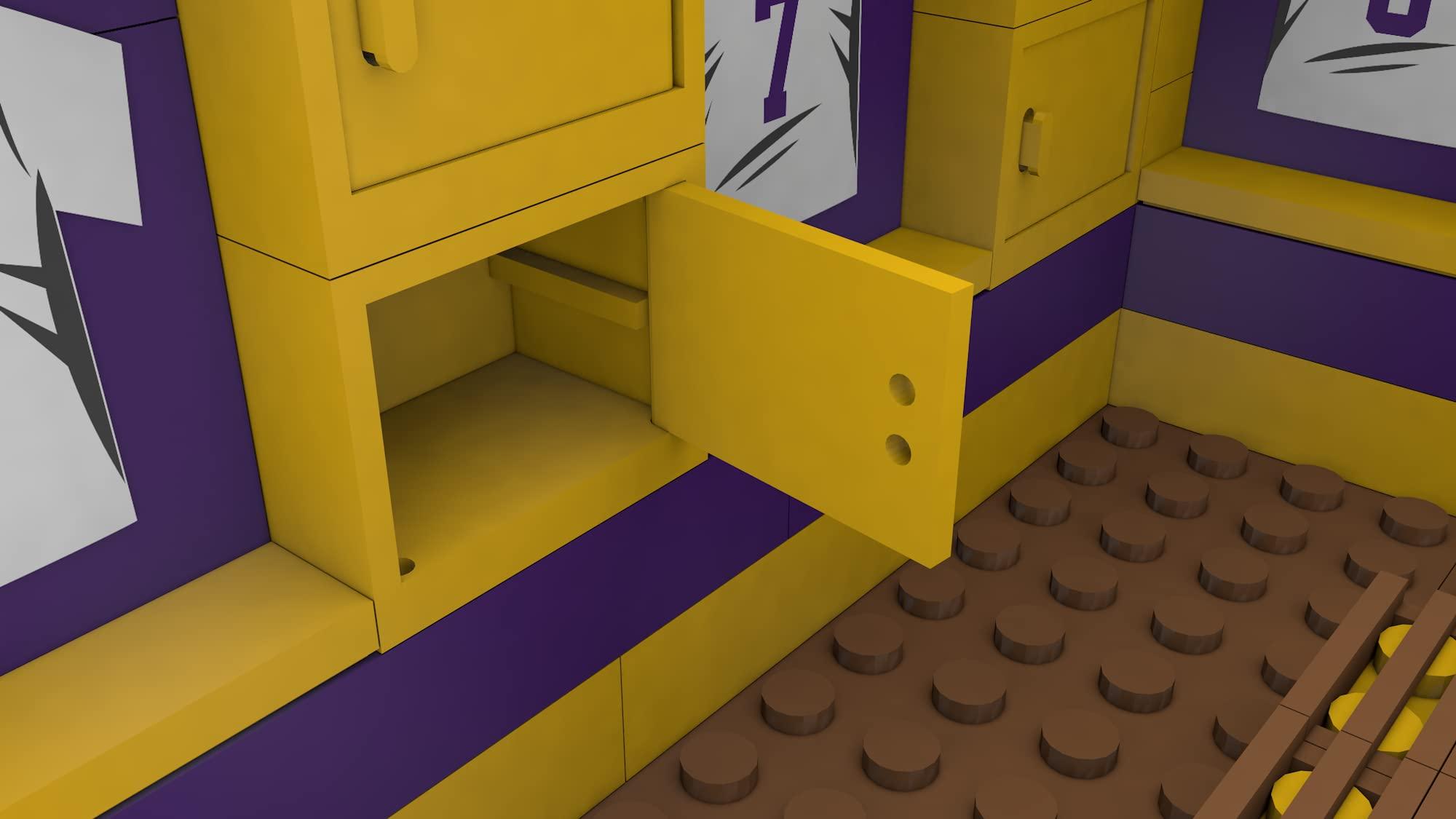 Pro-Lion Pro-Lion LSU Tigers Big Locker Room Building Kits - 437 Pieces & Printed Decal Graphics | 3D Bricks Puzzle | Fighting Tigers Football Gifts for Boys, Men & Kids Aged 5+ | Games for Creative Fans