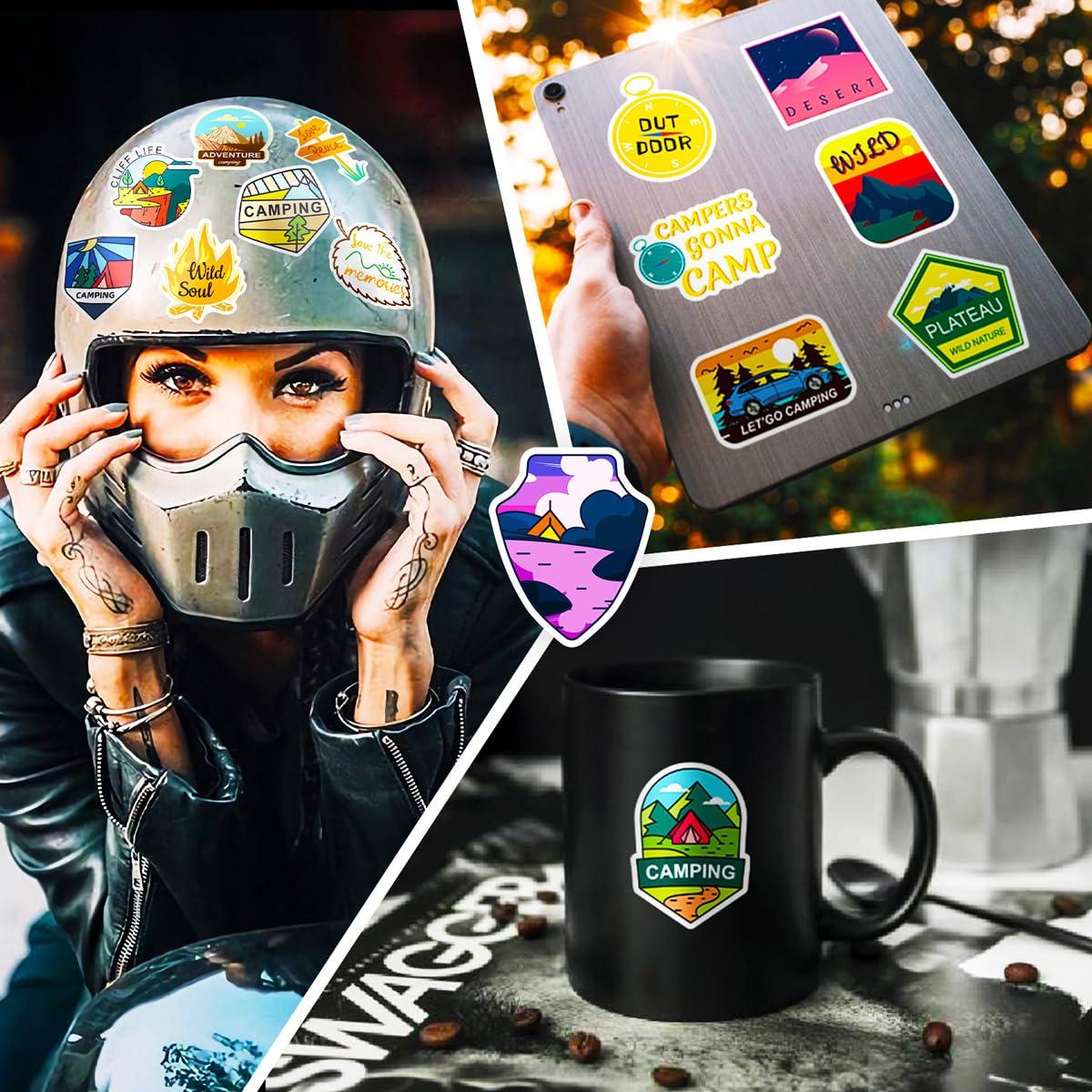 Drive Travel Camping Stickers for Water Bottles Outdoor Hiking Adventure Stickers 200PCS Vinyl Sticker Packs Wilderness Nature Stickers Travel Stickers for Adults Teens Girls Boys Kids