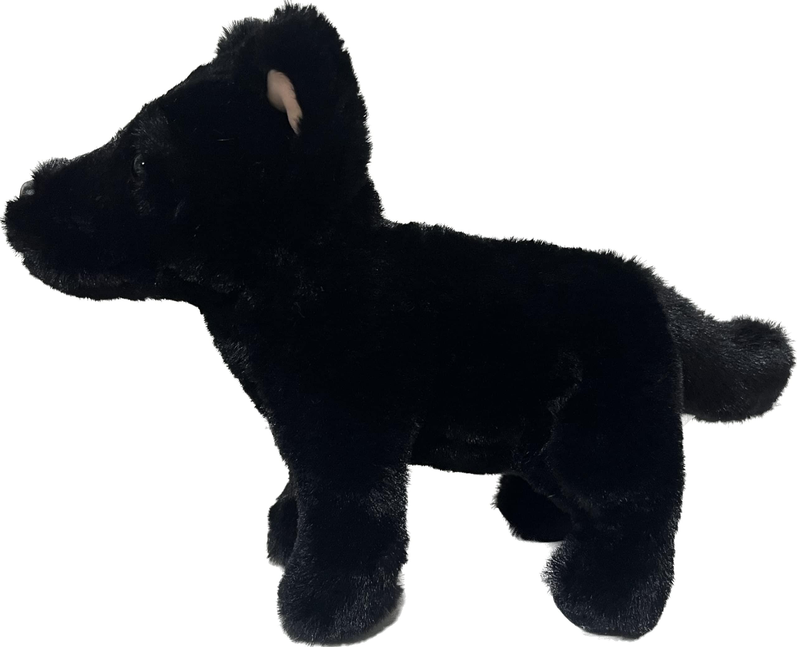 Generic Black Wolf Dog Plush Stuffed Animal for Kids Black Dog Stuffed Animal 10 Inch