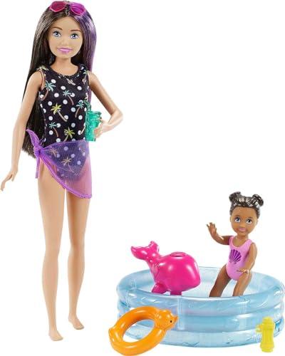 Barbie Barbie Skipper Babysitters Inc Playset with Skipper Doll, Color-Change Small Doll, Pool, Squirt Whale Toy & Accessories
