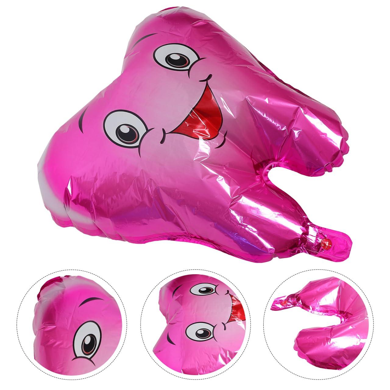 Zerodeko Zerodeko Tooth Shaped Balloons, 4pcs Teeth Themed Balloons Tooth Inflatable Balloons Baby Shower Balloons for Tooth Themed Birthday Party Decorations Rosy
