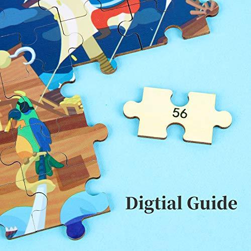 LOL-FUN LOL-FUN Pirates Wooden Jigsaw Puzzle for Kids Ages 4-8, 100 Piece Toddler Puzzle 5 Year Old