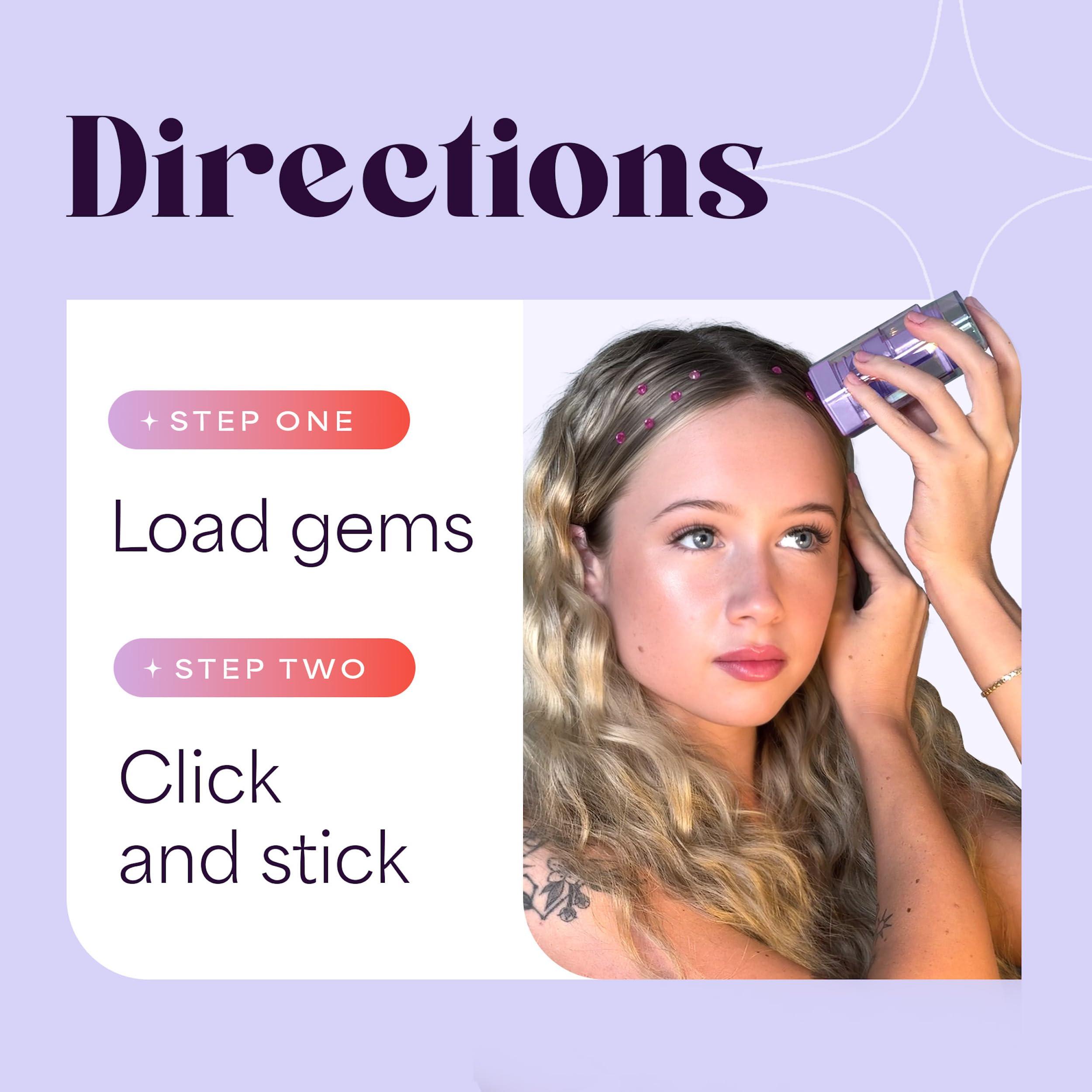 Hally Hair Hally Hair Gems Pen Applicator - Includes Hair Styling Tool with 240 Multicolored Adhesive Gem Stickers Hair Jewels - Stylish Hair Accessories for School, Halloween, Festivals, Wedding, Parties & More