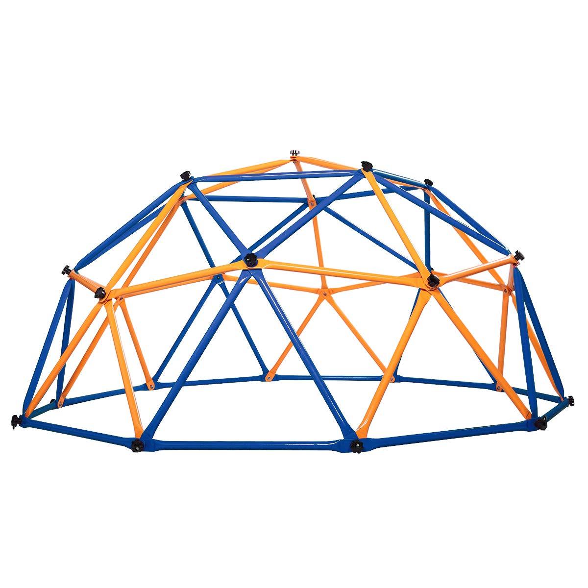 NicBex NicBex 10 FT Climbing Dome,Geometric Dome Climber with Rust & UV Resistant Steel for Kids,Outdoor Jungle Gym Supporting 900 LBS,Backyard Play Equipment, Easy Assembly, Gift for Kids, Blue+Yellow
