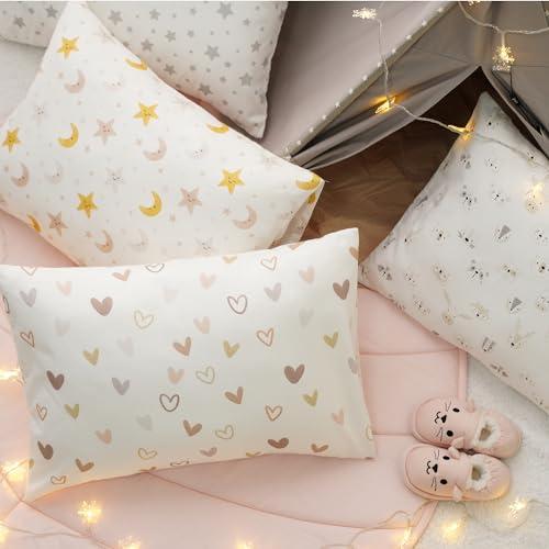 Bunnikins & Clover Bunnikins & Clover Toddler Pillows with Pillowcase, 13"x18" Soft Cotton Kid Pillows for Sleeping, Bedding Small Pillow for Boys and Girls Aged 2-5 Years