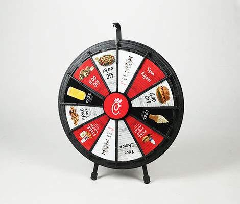 Prize Wheels R Fun Tabletop Prize Wheel 12 Slots Spin The Wheel Game for Carnivals, Trade Shows Sturdy ABS Plastic and Collapsible Steel Frame (26 Inch Diameter)
