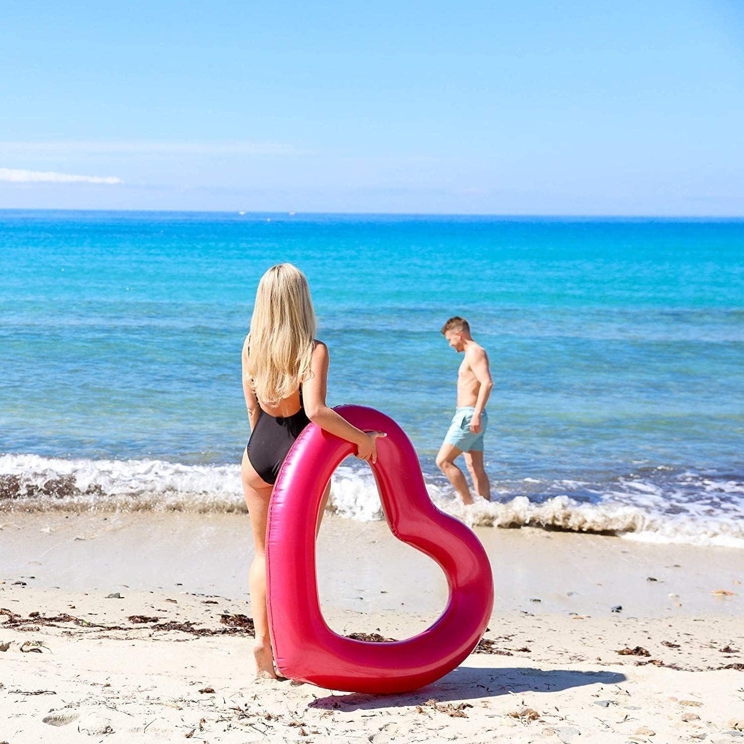 LTELI The Original Heart Pool Floats for Adults by LOTELI Thicker & Stronger Large Inflatable Pool Floats for Parties Bachelorette Wedding Float River Lake Beach Raft - Durable & Easy to Inflate