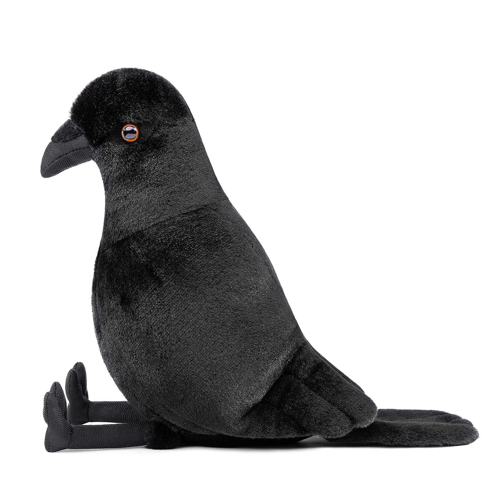 ZHONGXIN MADE ZHONGXIN MADE Crow Plush Toy - Realistic 12inch Black Crow Halloween Stuffed Animal, Cute Little Bird Raven Plush as Gift for Your Friends