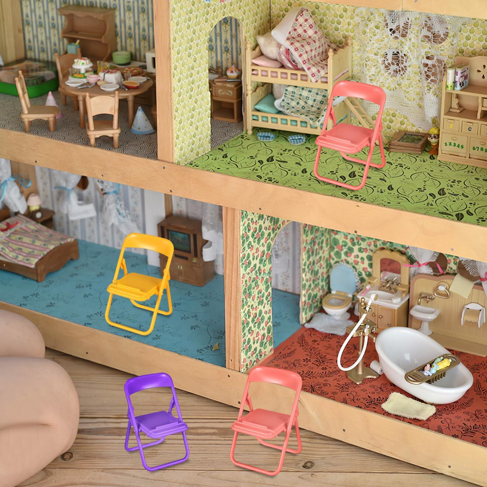 BESTOYARD BESTOYARD 30 Pcs Mini Foldable Chairs Dollhouse Folding Chairs Phone Holder Mini Chair Stand Party Favors