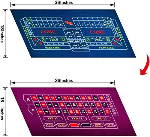 BALIKEN BALIKEN 36x18 Inches Roulette Table Mat & Craps Table Top Casino Felt Professional Grade Mat (Blue, Purple)