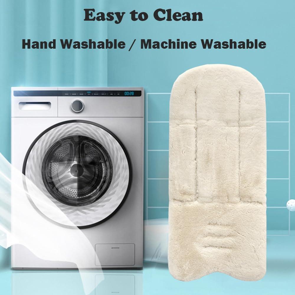 Alunsito Baby Stroller Insert Pad Liner, 29'' x 14'' Stroller Cushion, Car Seat Insert Mat, Universal Pram Seat Cushion, Stroller Liner, Pushchair Seat Cushion for Baby High Chair Buggy, Light Grey