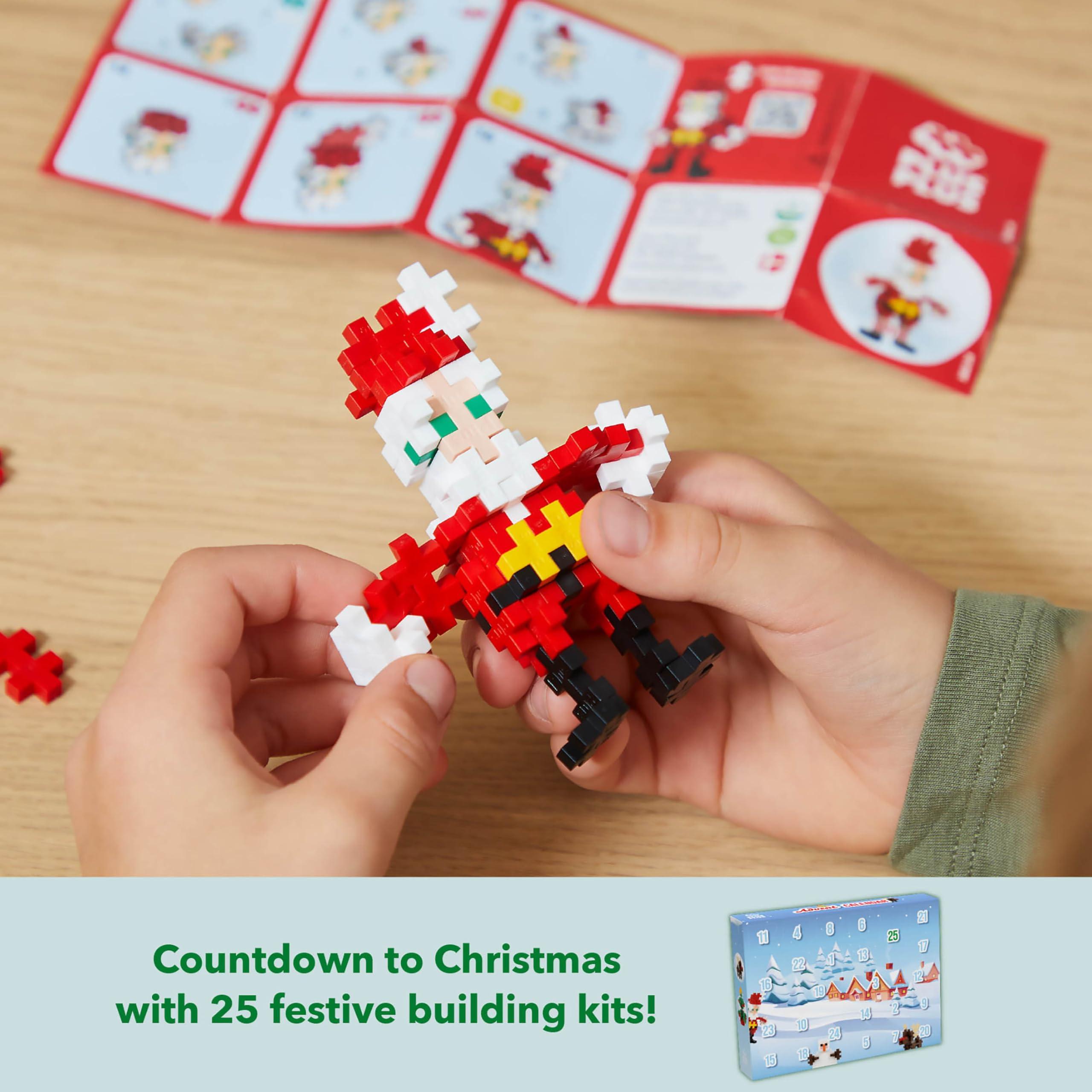 PLUS PLUS Plus Plus Christmas Advent Calendar 2024, 25 Kids Building Block Toys, Mini 3D Puzzle Kits, Fun Holiday Countdown Stem Gifts, 600 Pieces - Santa\'s Visit
