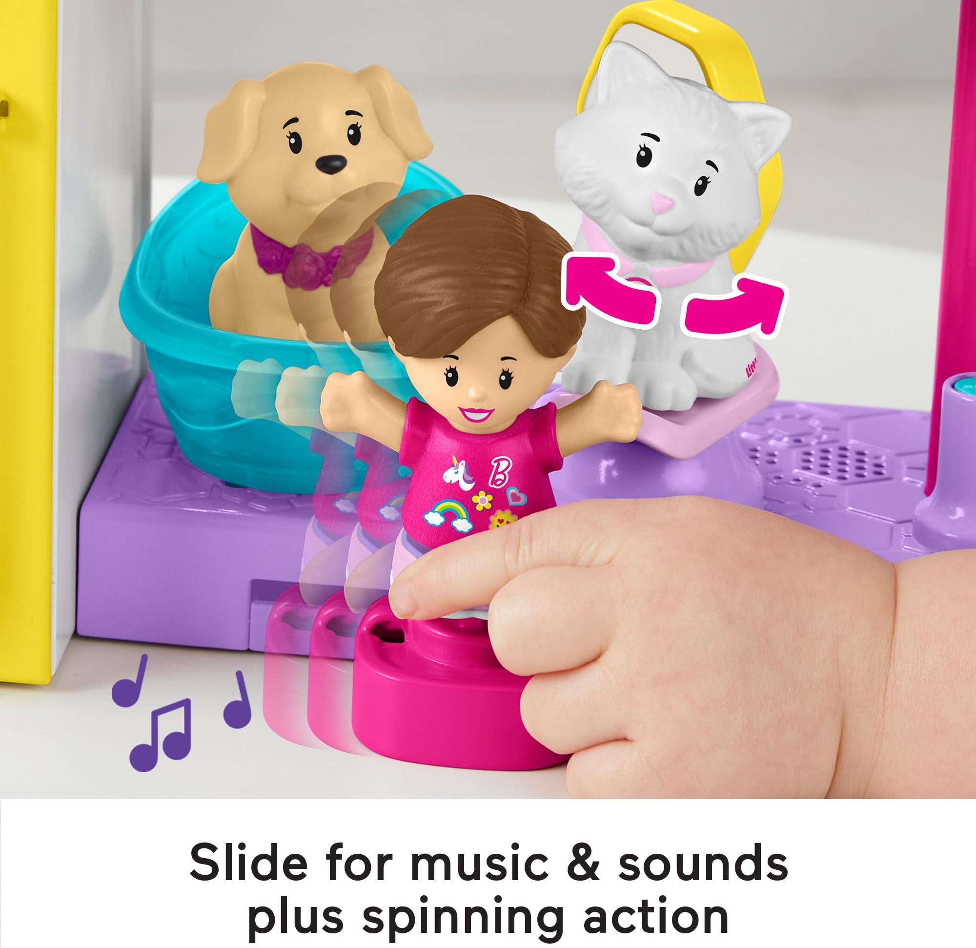 Fisher-Price Fisher-Price Little People Barbie Toddler Toy Play and Care Pet Spa Playset with Music & Sounds for Pretend Play Kids Ages 18+ Months