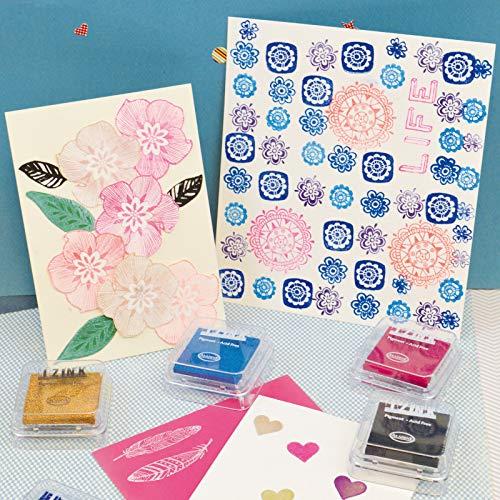 Aladine Aladine - Izink Pigment Blue Inker - Slow Drying Inker - Scrapbooking, Embossing and Creative Carterie - French Ink - Size M - 5 x 5 cm - Blue