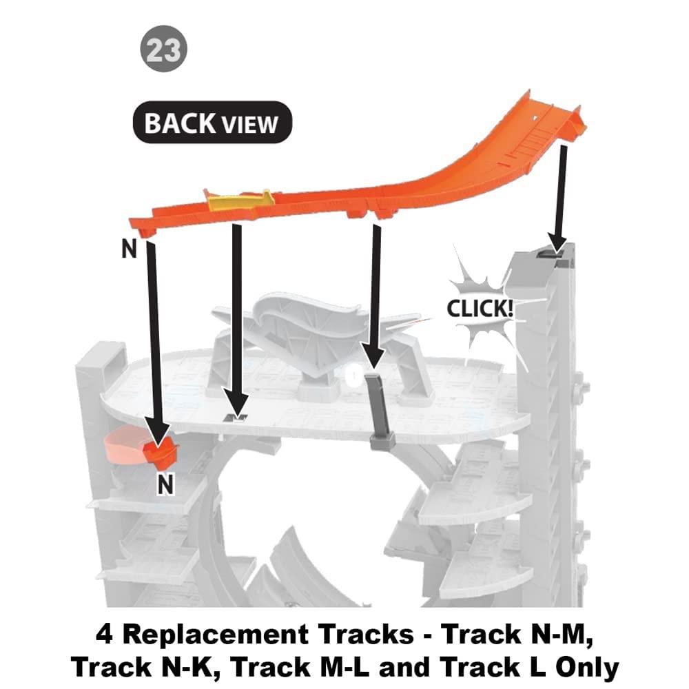 Hot Wheels Hot Wheels Replacement Parts Ultimate Garage Vehicle Playset - FTB69 ~ Replacement Track Bag ~ Includes Track N-M, Track N-K, Track M-L and Track L