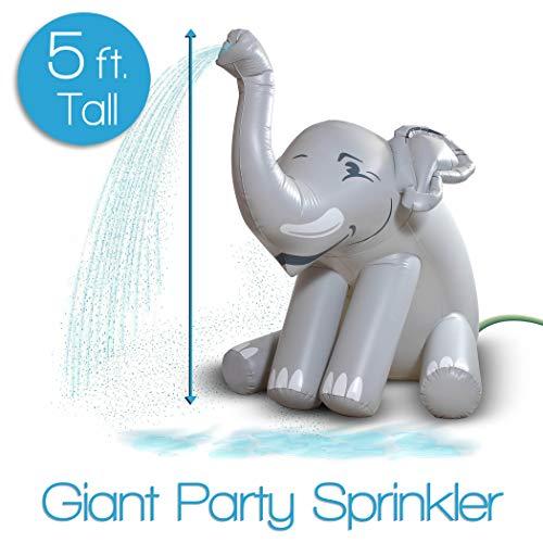 GoFloats GoFloats Giant Inflatable Elephant Party Sprinkler 5 Feet Tall Yard Sprinkler for Kids Summer Fun