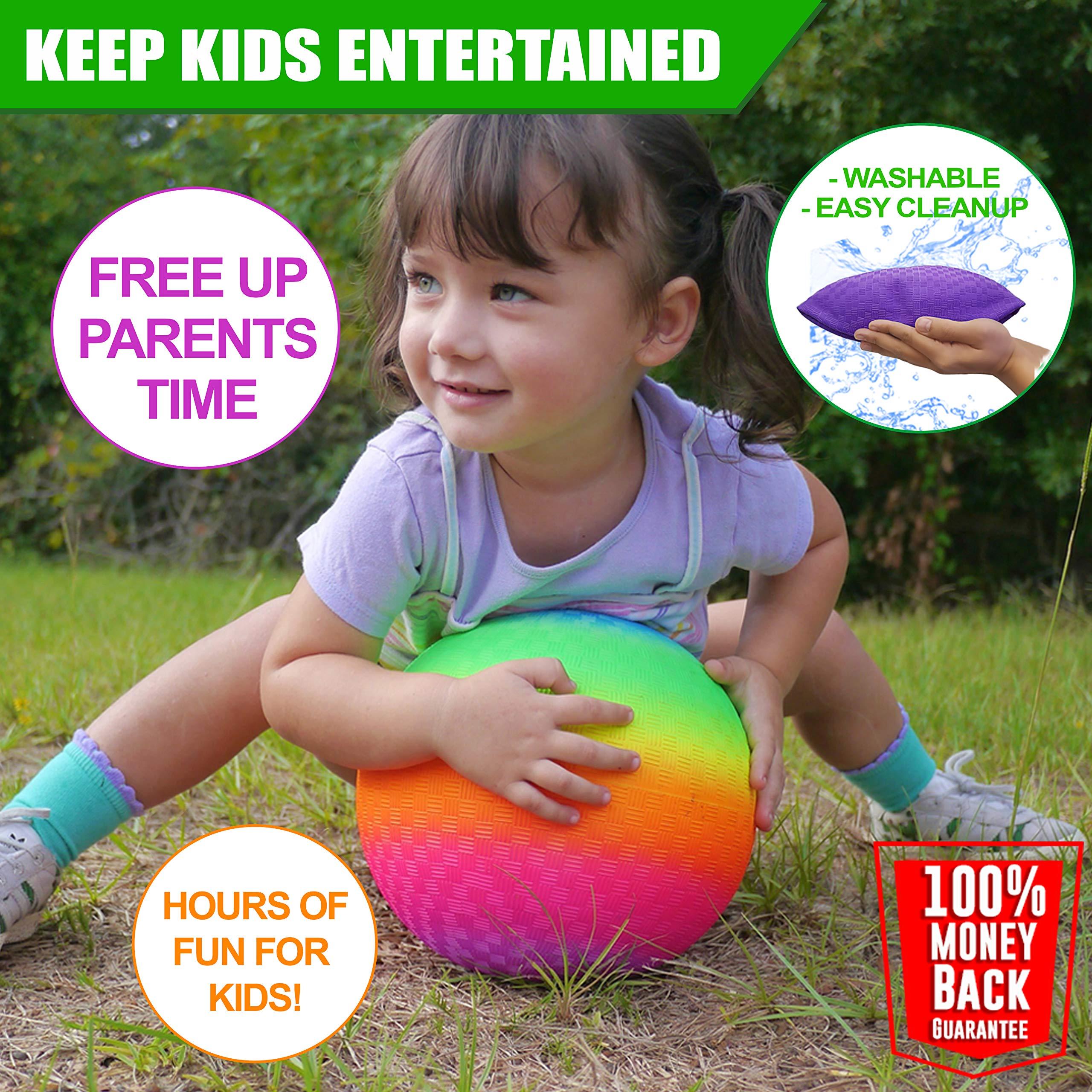ToysOpoly ToysOpoly Playground Balls 13 Inch, 2 Variet Kickball for Kids and Adults - Bouncing Dodge Ball, Handball, Square Game for Outdoor & Indoor + Free Pump