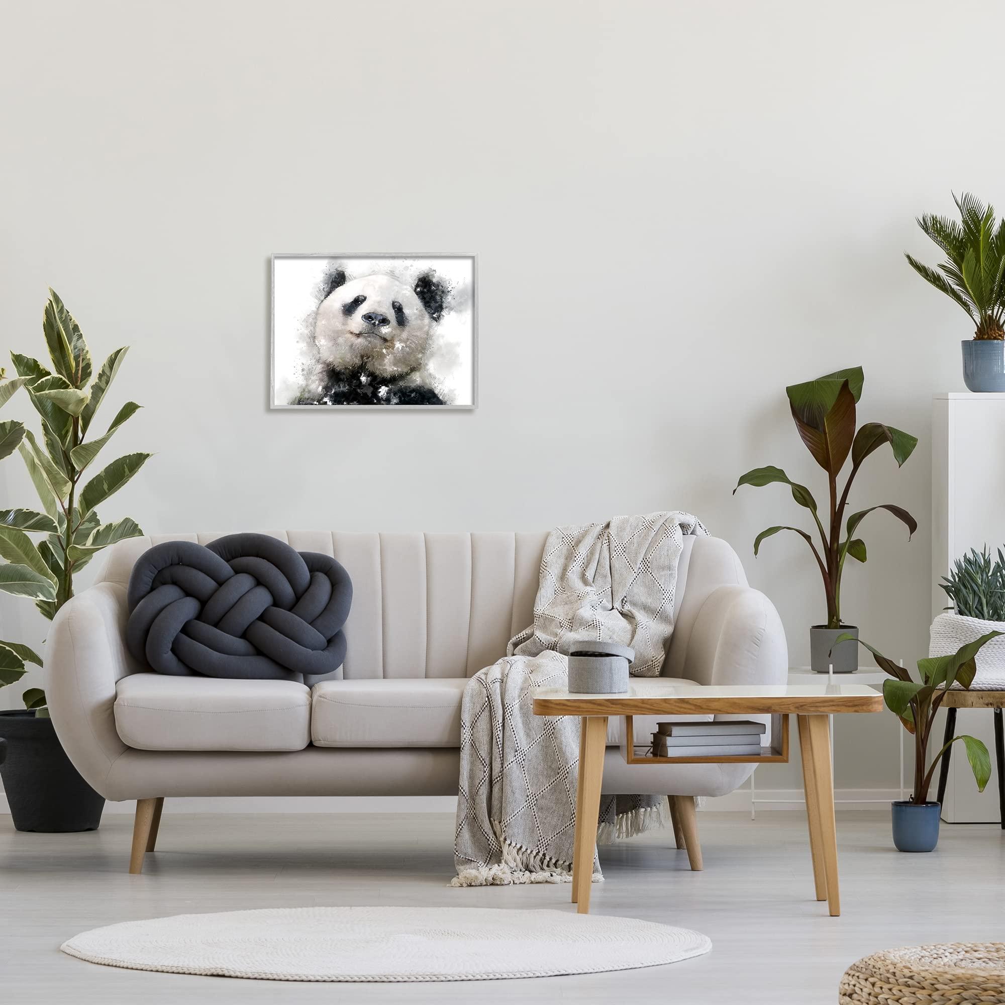 Stupell Industries Stupell Industries Happy Panda Bear Face Framed Giclee Art, Design by Kim Curinga