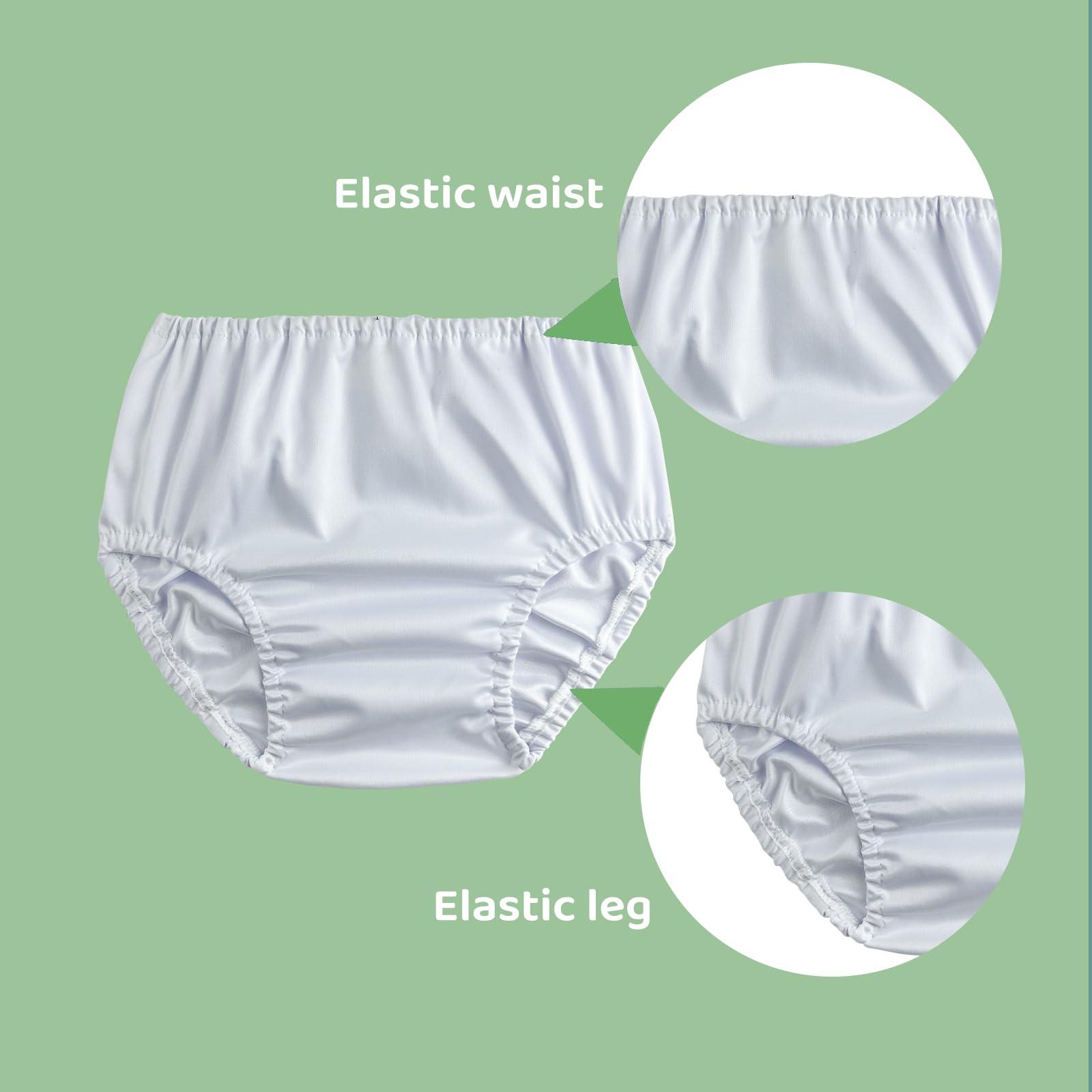 SMULPOOTI SMULPOOTI Rubber Training Pants for Toddlers Plastic Pants Swim Diaper Covers for Toddlers Premium Plastic Underwear Covers for Potty Training Rubber Pants for Toddlers 4 Packs White 6T