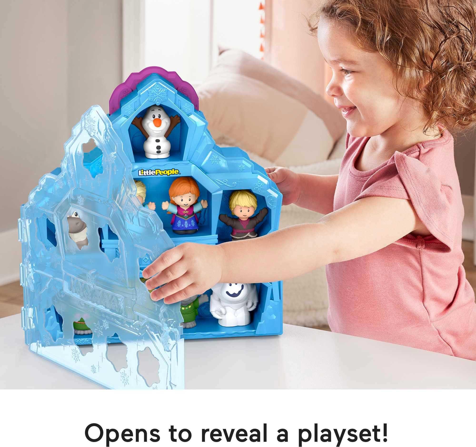 Fisher-Price Fisher-Price Little People Toddler Toy Disney Frozen Carry Along Castle Case Playset with Figures for Pretend Play Kids Ages 18+ Months