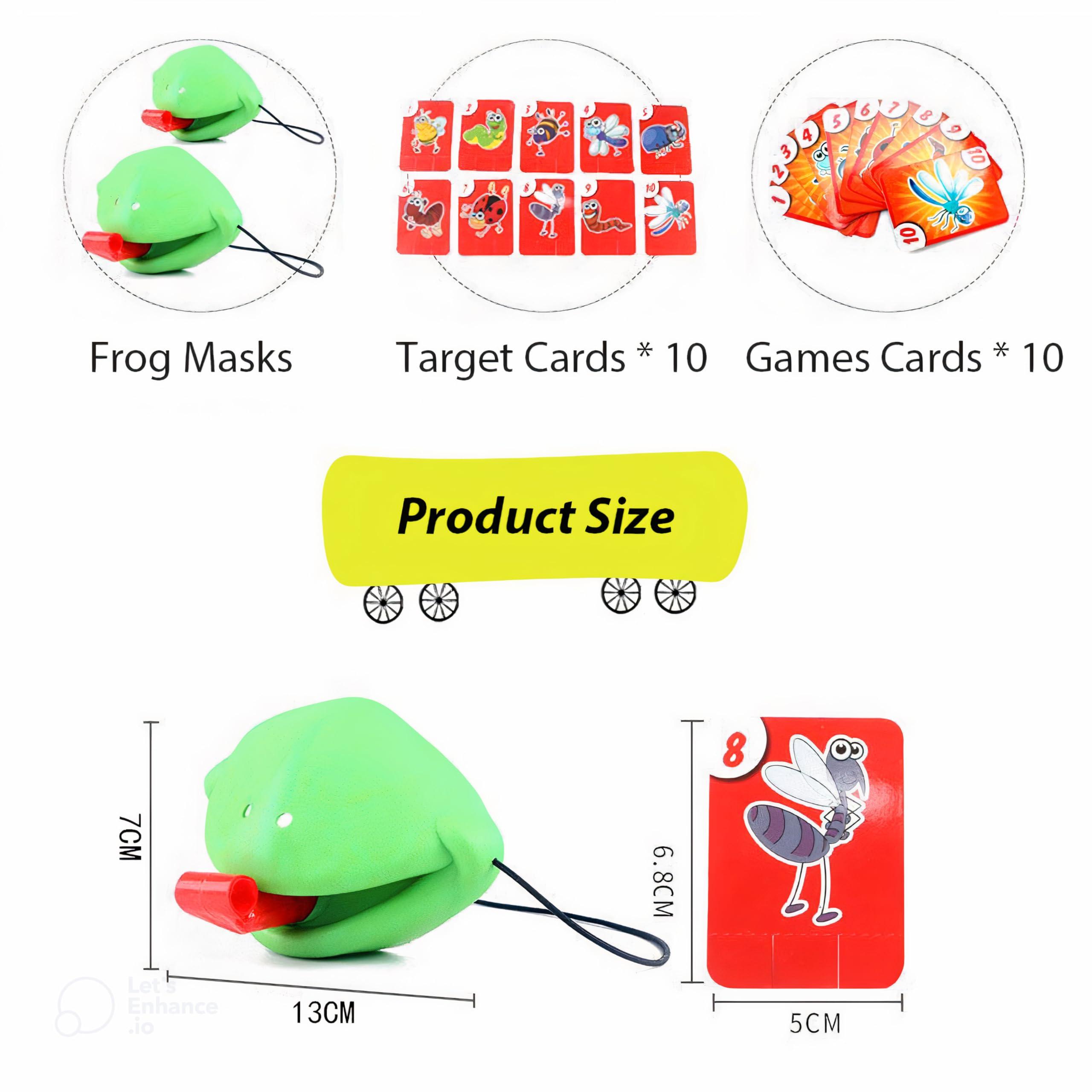 Generic Frog Tongue Game Set, Frog Mask with Blow Tongue, Lizard Tongue Game, Frog Blow Tongue Mask Game, Frog Toy Tongues Out Game, with Blowing Air, Multiplayer Party Game (6-Pack Masks)