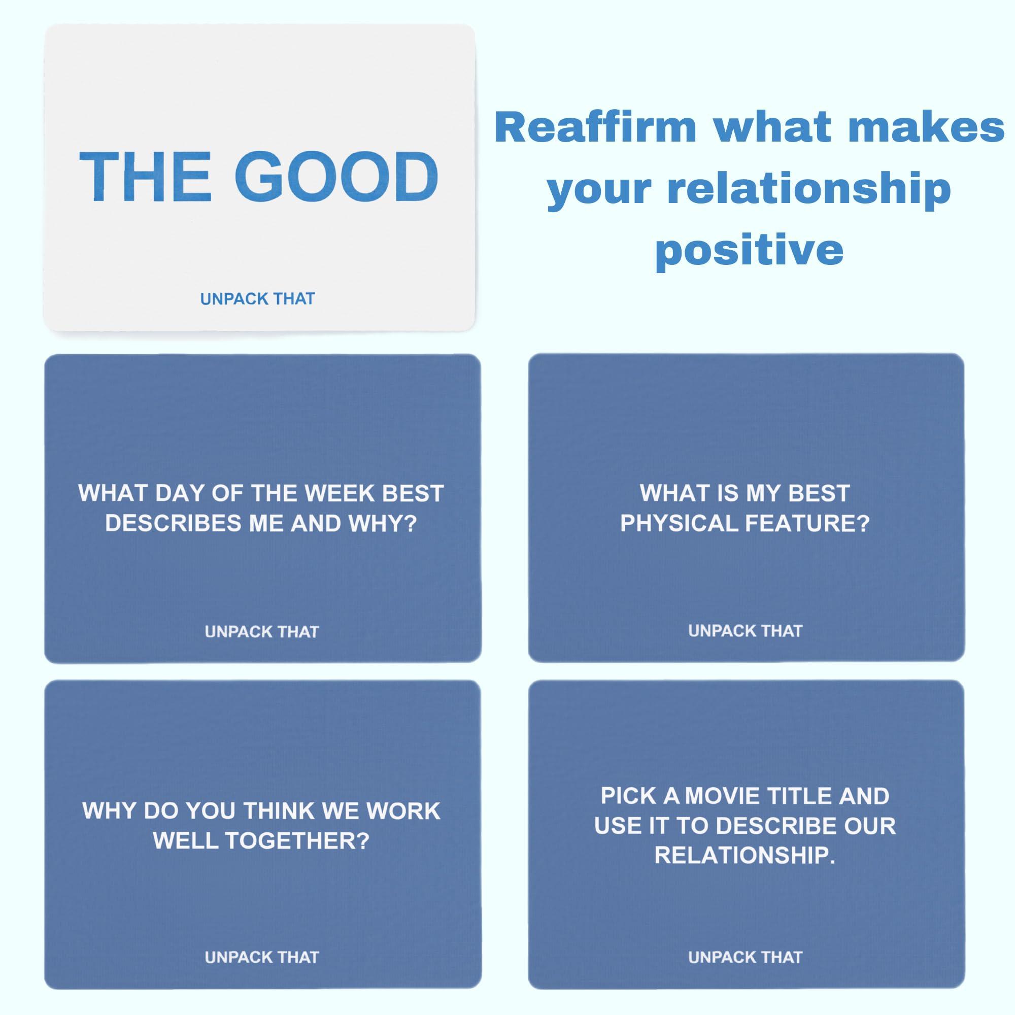 Shots No Chaser UNPACK THAT Conversation Cards Couples Game - Deep Relationship Questions for Couples, Families & Friends | 125 Cards for Communication & Intimacy Building
