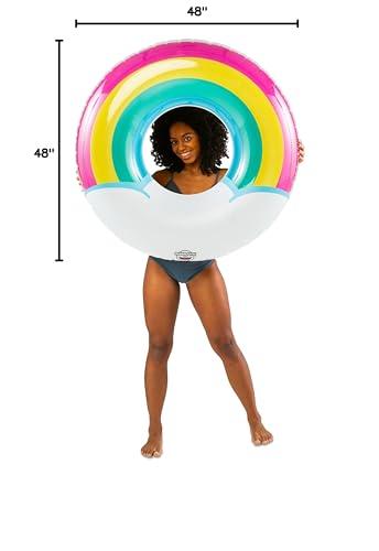 BigMouth BigMouth Inc. Rainbow Ring Pool Float, Over 5' Wide Inflatable Floatie Tube, Blow Up Swim Ring, Outdoor Summer Pool Party Decor