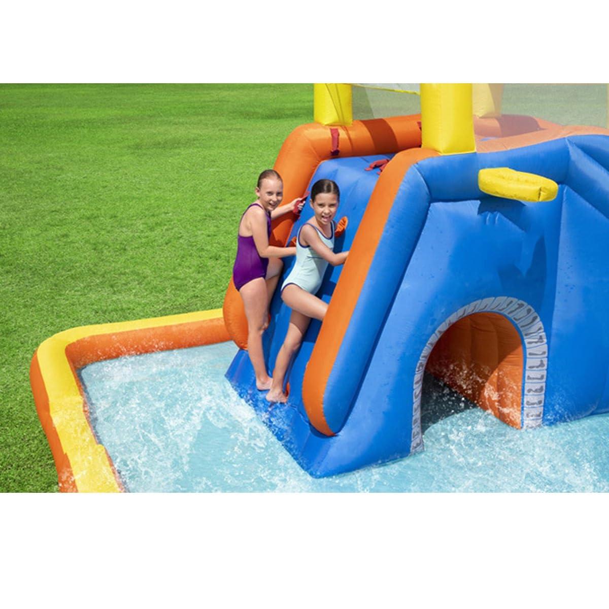 HSPLXYT Paddling Pool with Slide,Large Inflatable Swimming Pool,Family Inflatable Swimming Lounge Pool,Above Ground Pools for Backyard, Garden,Kids, Adults, Children