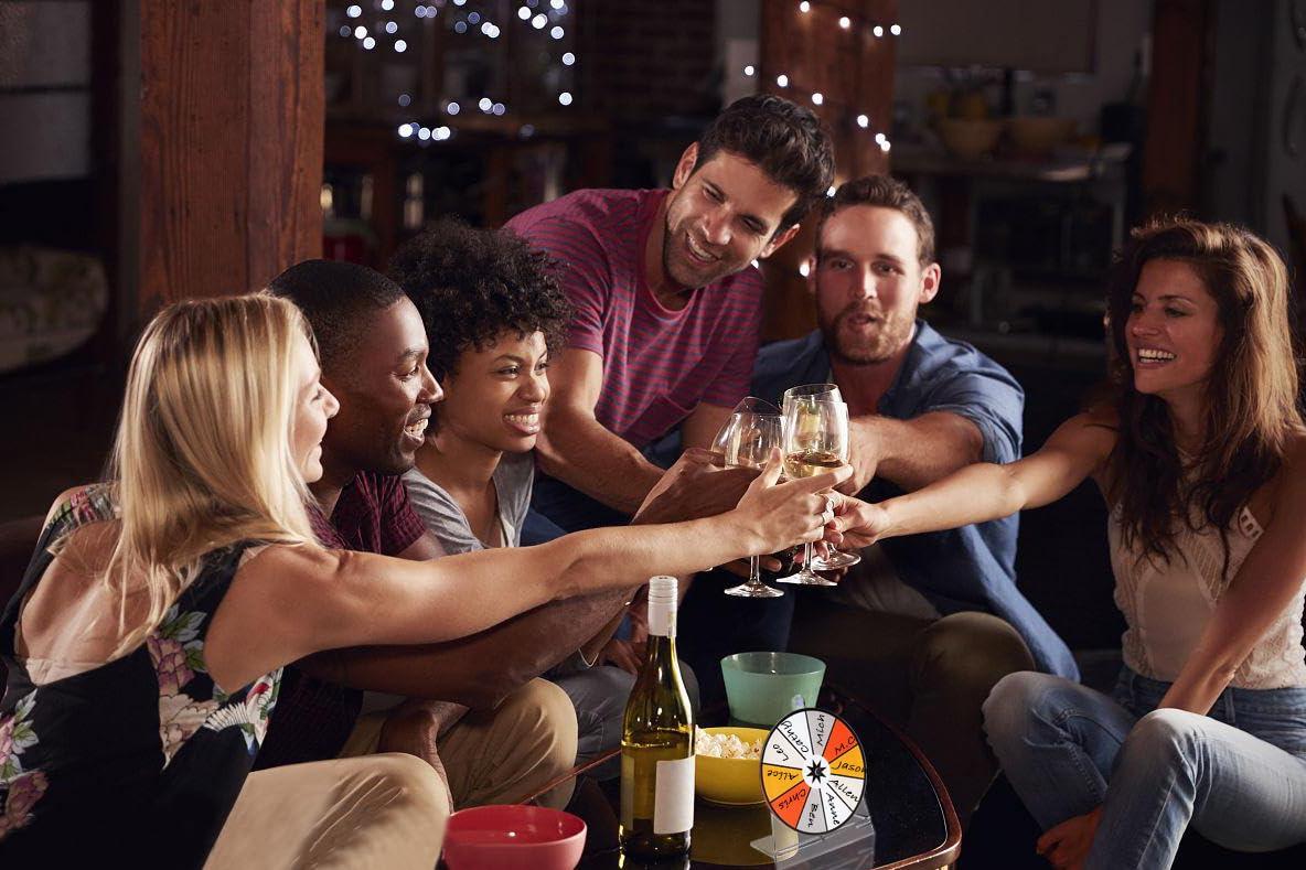 iobiotio iobiotio Small Prize Wheel with Pen, 6 inch Spinning Wheel for Prizes with Stand, 10 Slots Color Small Tabletop Roulette Spinner, Easy Assembly and Erasable, Portable, 6 inch, Arylic Clear