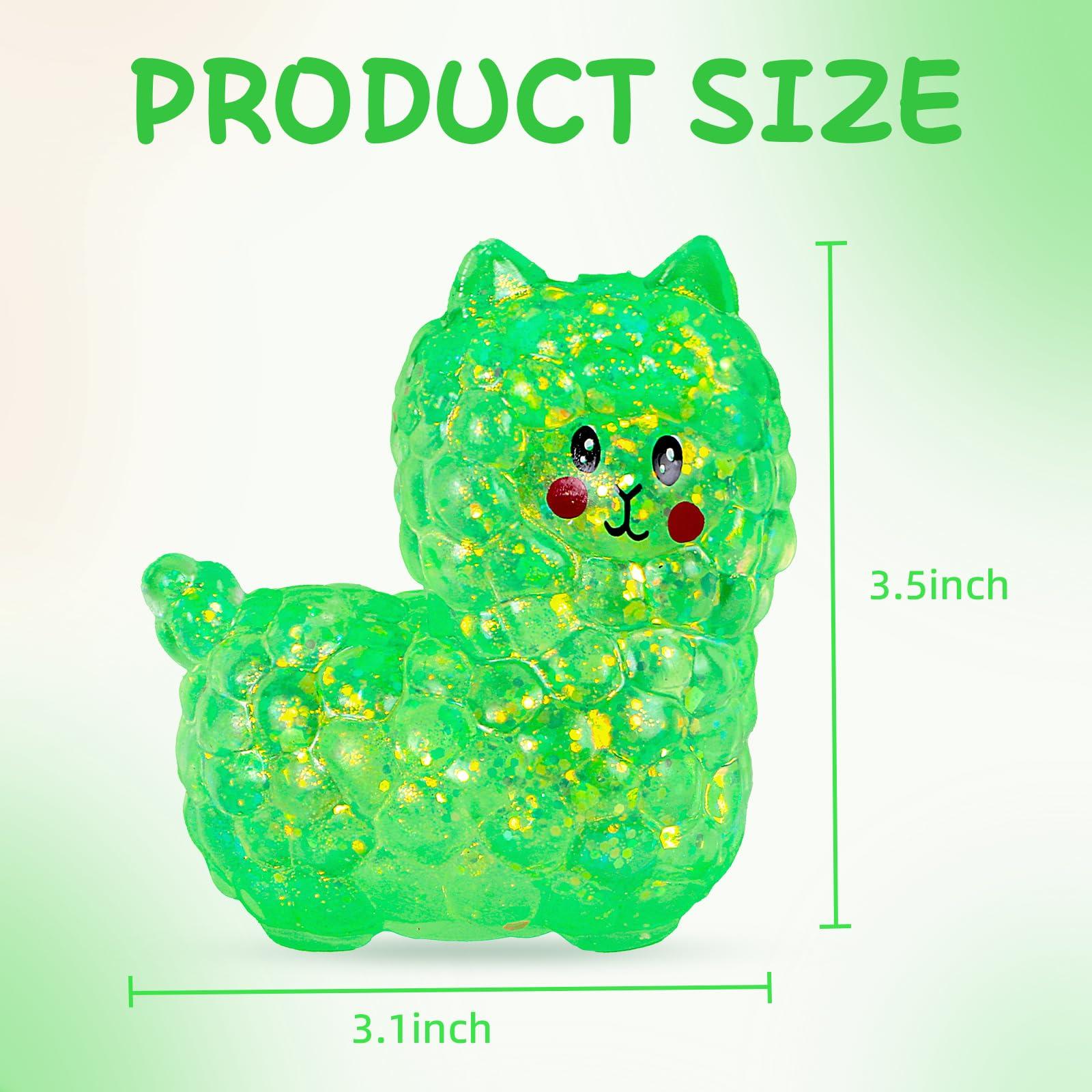 AiSiXin Squishy Alpaca Stress Balls for Adults (Green) Alpaca Llama Squishy Toys for Kids, Alpaca Sugar Ball Sensory Fidget Toys, Slow Rise Malt Sugar Squishy Ball Animal Squeeze Toys, Party Favors