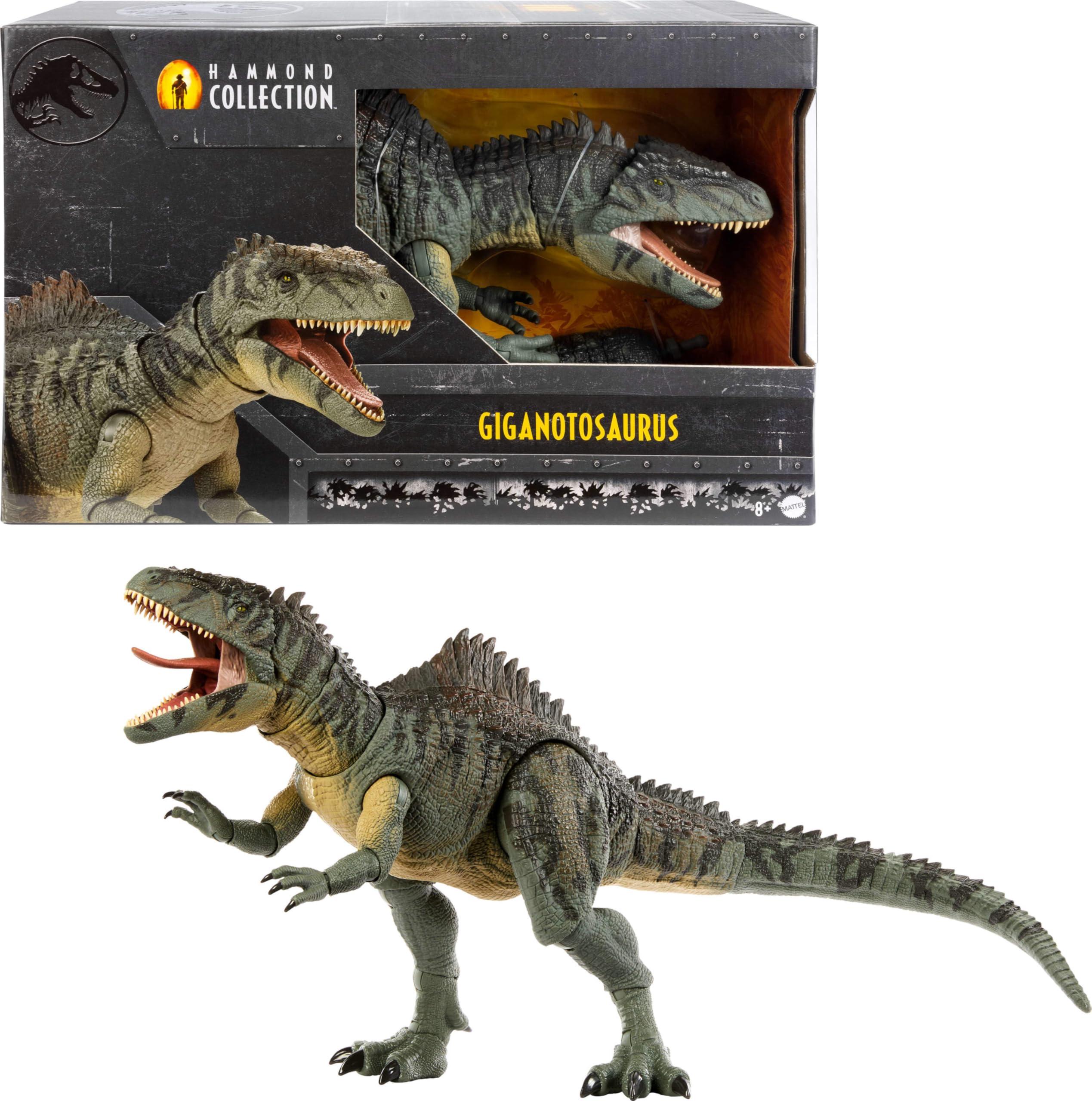 Mattel Mattel Jurassic World Dominion Hammond Collection Dinosaur Action Figure, Giganotosaurus Dino Toy with 21 Articulations, Glass Eyes, Wired Tail & Posable Tongue