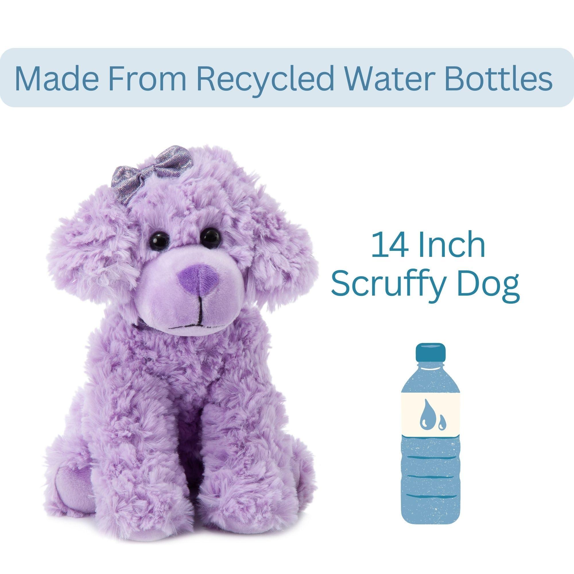 The Petting Zoo The Petting Zoo Scruffy Dog Stuffed Animal, Gifts for Girls, Purple Dog Plush Toy, 11 Inches