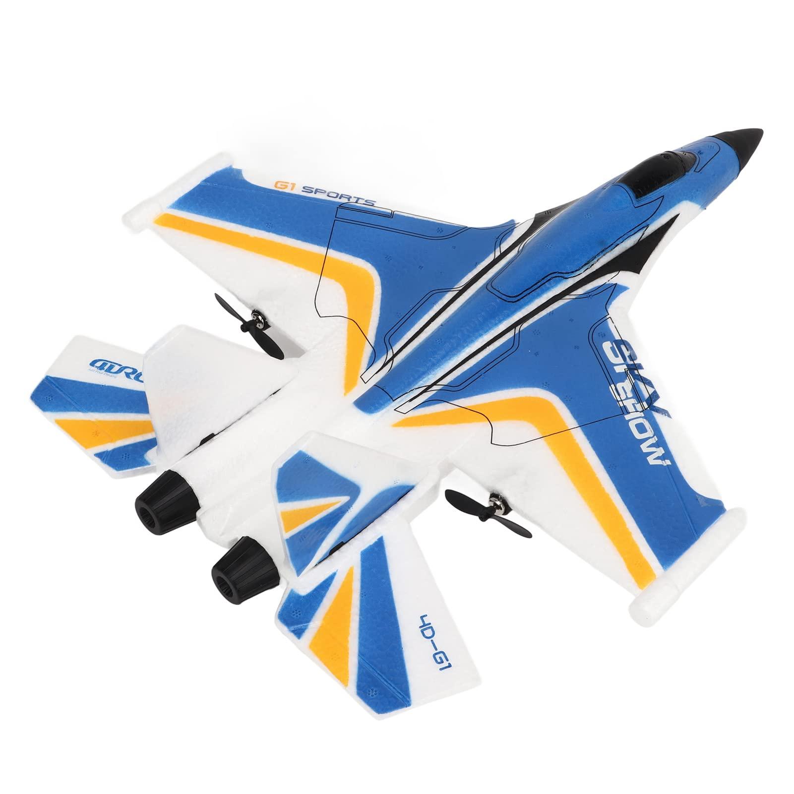 EVTSCAN EVTSCAN RC Glider Plane - 2.4GHz Remote Control Airplane with LED Light, Lightweight Flexible RC Glider, Easy to Fly RC Glider for Kids & Beginners(3 Batteries-Blue)