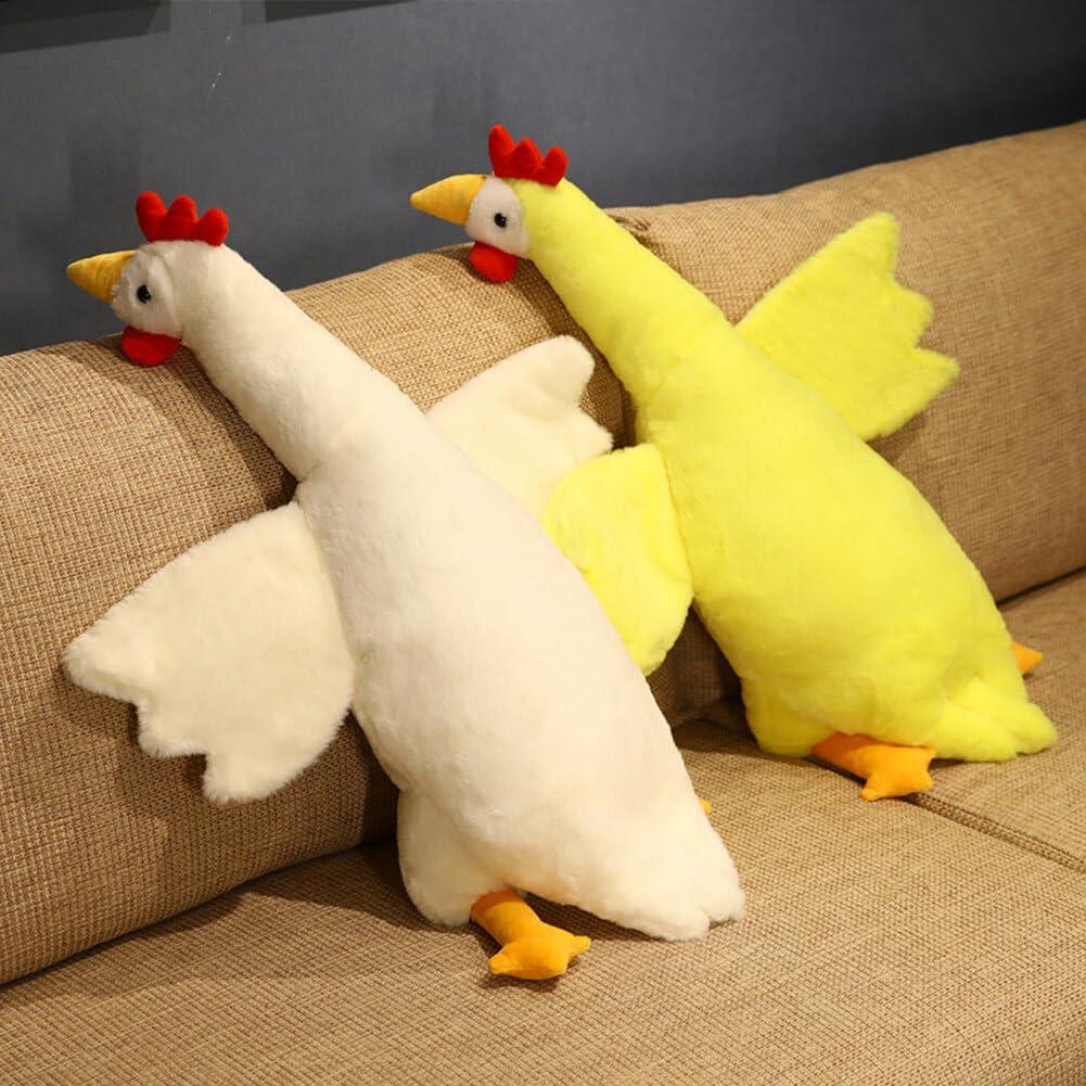 UEncounter UEncounter Chicken Stuffed Animal Soft Chicken Plush Pillow Cute Stuffed Chicken Plush Toy for Kids Adults (White, 33 Inch), Medium, G19HEBWUR09S26X10XW790