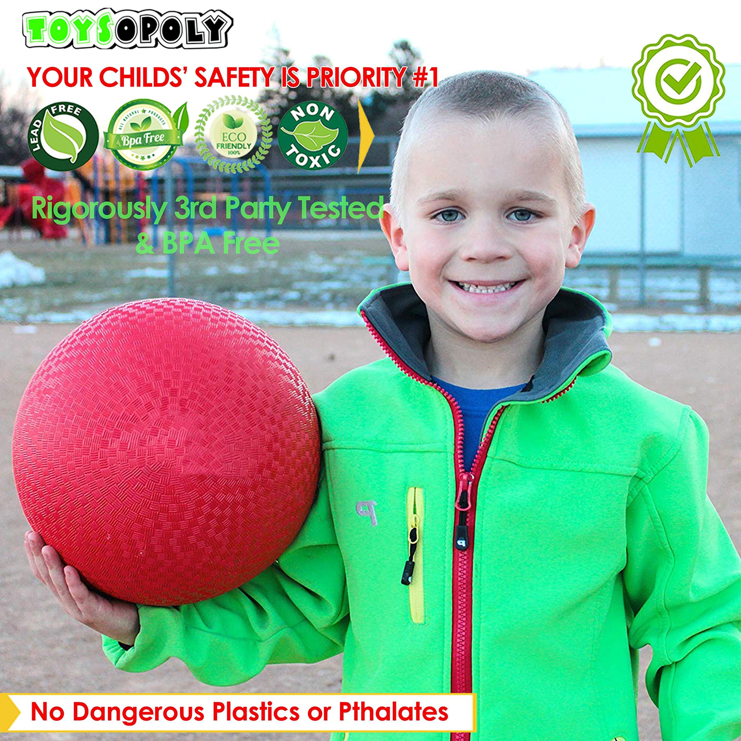 ToysOpoly ToysOpoly Playground Balls 13 Inch, 2 Variet Kickball for Kids and Adults - Bouncing Dodge Ball, Handball, Square Game for Outdoor & Indoor + Free Pump