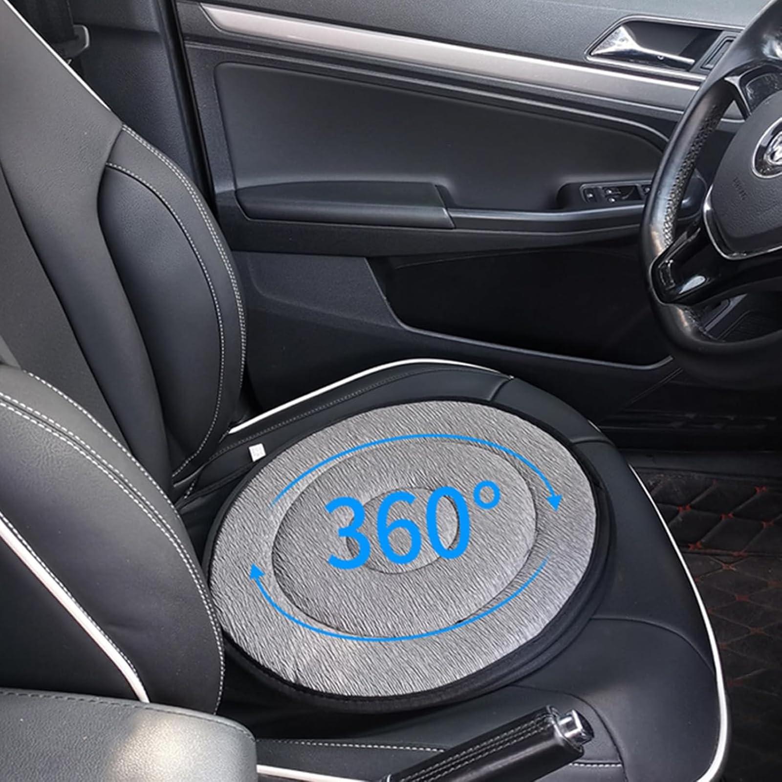 Krisuary No.Medicine 360 Rotating Seat Cushion, Swivel Seat Cushion 360 Degree Easy Turn Rotating Car Cushion Portable Disc Pad for Elderly, Ergonomically Designed Rotating Seat Cushion for Car (Coffee)