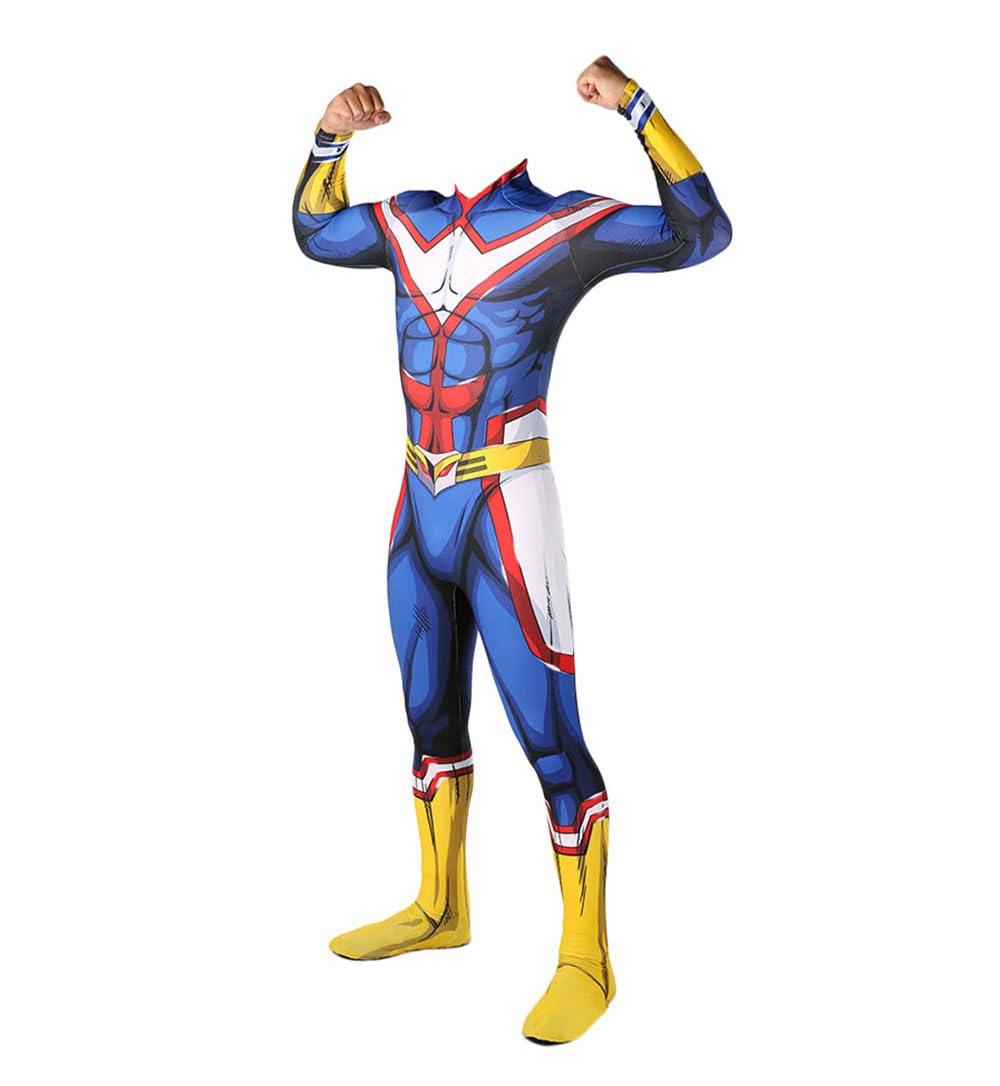 LUNK LUNK Anime MHA Cartoon Characters All Might Jumpsuit Child Tights Outfit Halloween Cosplay Costume Bodysuit for kids