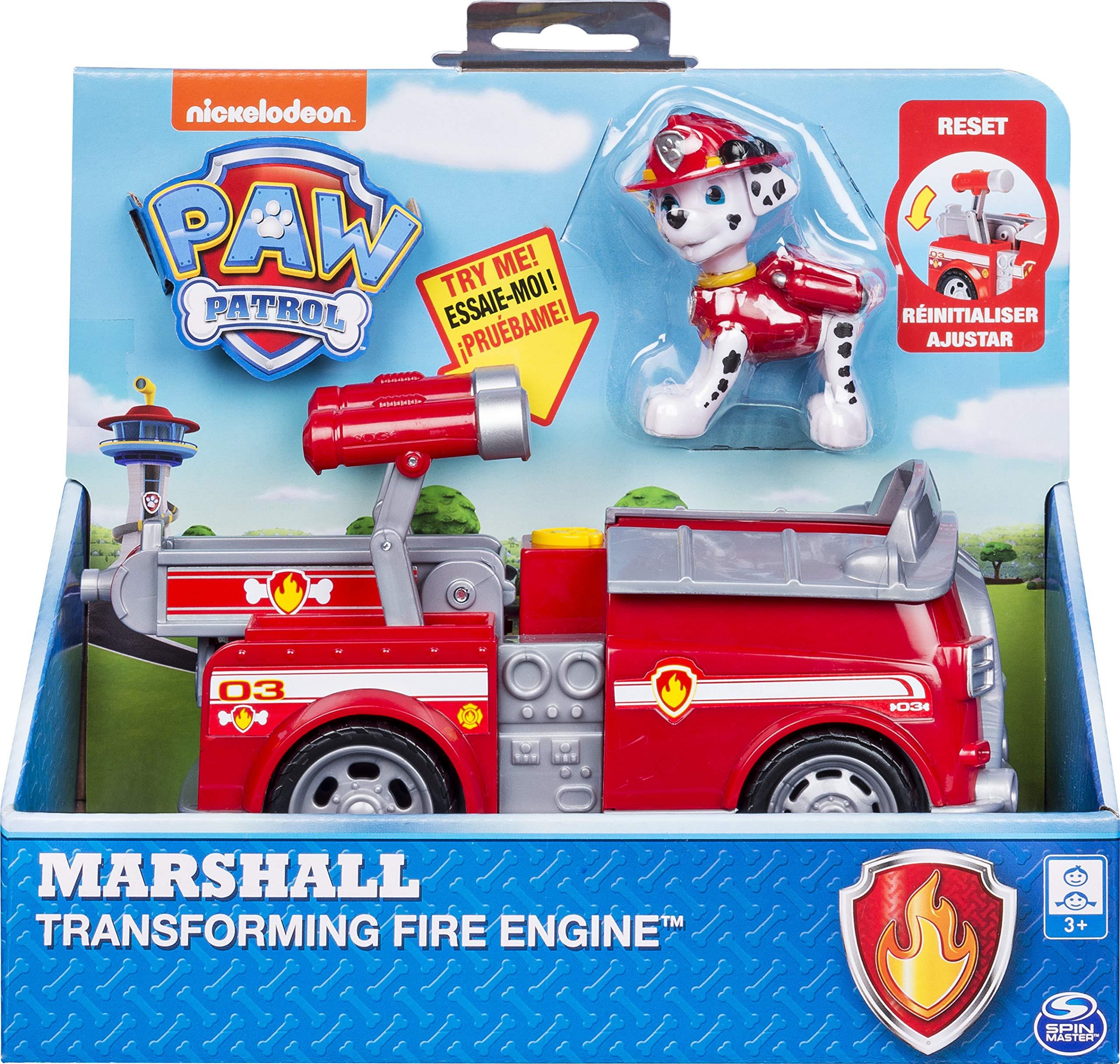 Paw Patrol Paw Patrol, Marshall’s Transforming Fire Truck with Pop-Out Water Cannons, for Ages 3 & Up