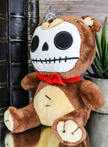 Ebros Gift Ebros Gift Small Furry Bones Skeleton Honey Bear with Red Ribbon Soft Figurine Stuffed Collectible Forest Bears Skeletons Skulls Halloween Macabre Accent