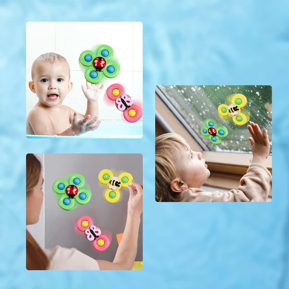 OWNONE 1 Baby Bath Toy Shower Head - OWNONE 1 Bathtub Shower Sprayer, Bath Toy for Toddlers Ages 1-3, 2-4 Years Old, Infant Baby Bath Toy 6-12, 12-18 Months - Includes 1 Cloud Shower Head & 3 Suction Spinners
