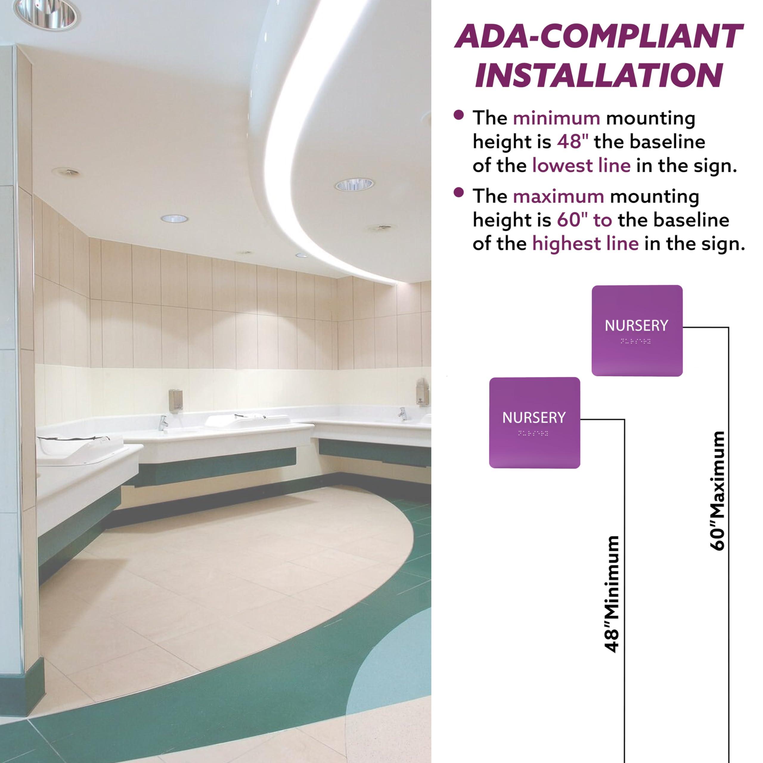 ADA Central Signs ADA CENTRAL SIGNS - 6" X6" Baby Nursery Sign - ADA Compliant Tactile Graphics Grade 2 Braille Text Acrylic Wall Sign| Mothers Room Child Care Baby Changing Area Signs for Hospital, Clinic, & Apartment