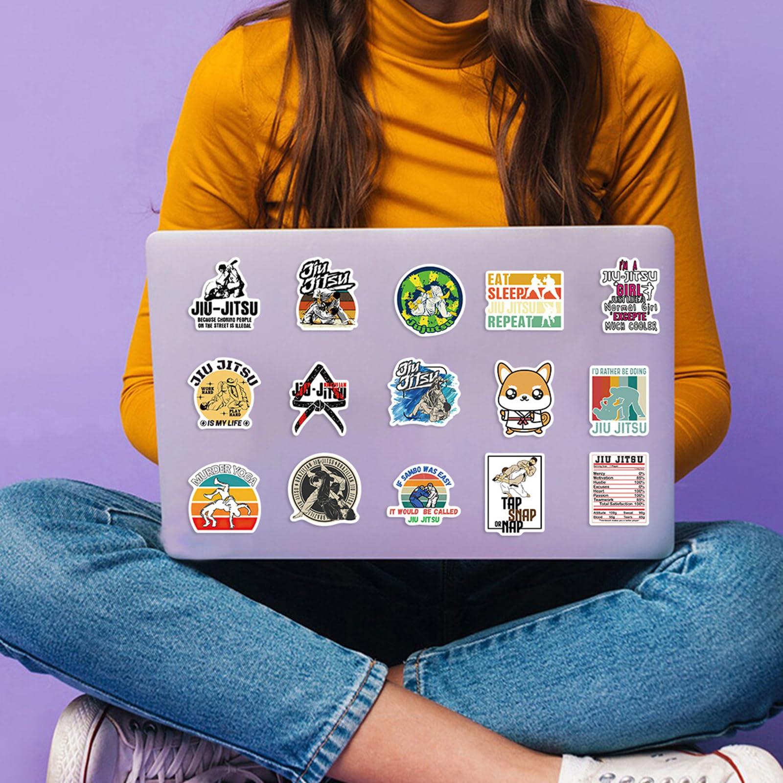 LIANKONG Jiu Jitsu Stickers, Brazilian Jiu Jitsu Party Favors Supplies Birthday Decorations Gifts Sport Aesthetic Vinyl Waterproof Stickers for Kids Teens for Water Bottle Laptop