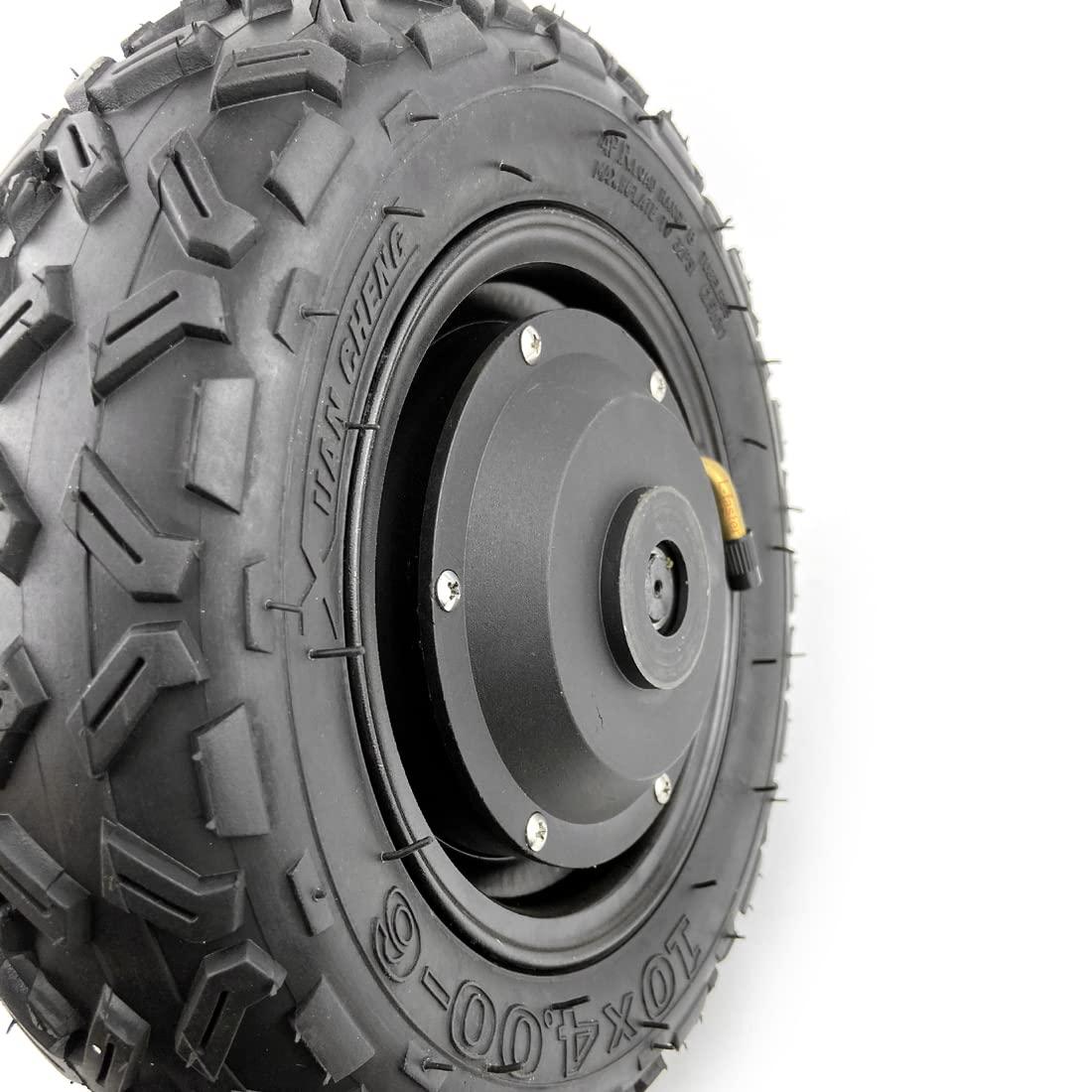 L-faster 36V48V 450W 10 Inch Single Side Axle Electric Brushless Geared Hub Motor with Tubeless Off Road Tire High Toruqe for Wheelchair(48V450W)