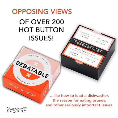 Brass Monkey Brass Monkey Debatable Game Set | 200 Two-Sided Game Cards for Things to Argue About | Social Game | Great Gift for Adults