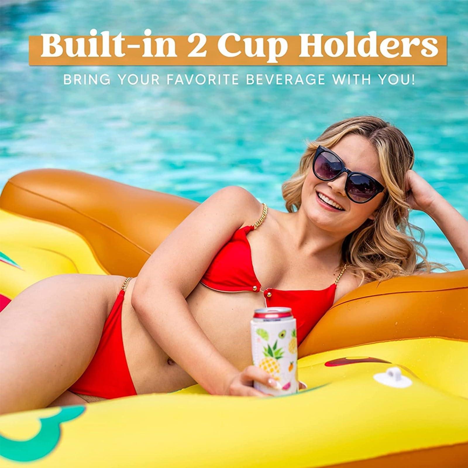 ROTORS ROTORS Inflatable Pizza Float Outdoor Deluxe Pizza Slice Pool Float Summer Water Lounger Color Entertainment Floating Bed Pool Ride Swimming Fun Decoration for Parties, Events