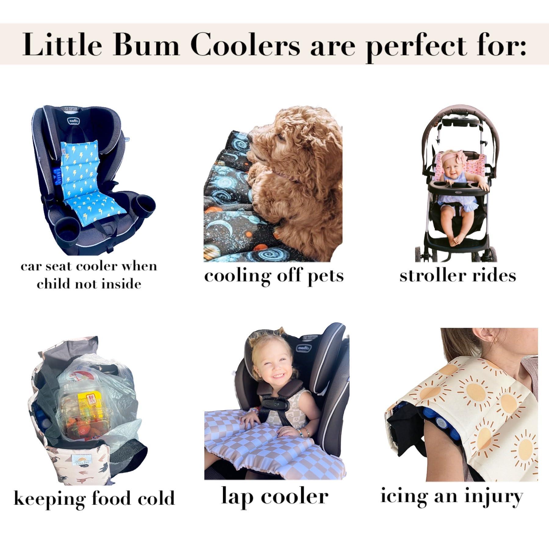 Little Bum Coolers Little Bum Coolers Original Car Seat Cooler Washable Insulated Ice Pack Infant Car Seat Cooling Cushion Mat for Hot Weather Multifunctional Baby Cooling Pad (Gingham)